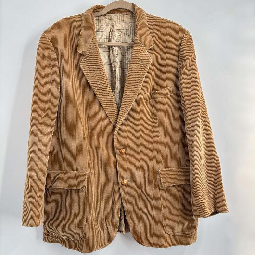 Vtg Blazer Mens 44 R Corduroy Chore Utility Blazer Preppy USA Elbow Patches